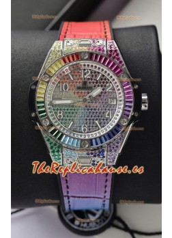 Reloj Hublot Big Bang One Click King Dial Blanco Rainbow Diamonds 39MM 