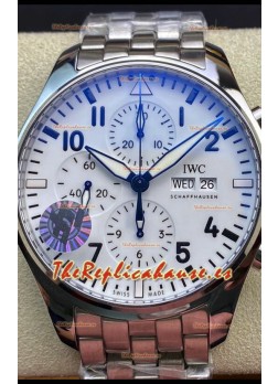 IWC Pilot Chronograph Edition Dial Blanco Caja Acero 904L Reloj Réplica a Espejo 1:1