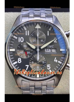 IWC Pilot Chronograph Edition Dial Gris en Caja de Acero 904L Reloj Réplica a Espejo 1:1