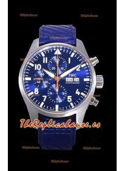 IWC Pilot's Reloj Réplica Cronógrafo a espejo 1:1 en Acero Dial Azul