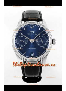 IWC Super Clone Portugieser Reloj Réplica Suizo Espejo 1:1 Dial Azul Reloj Caja Acero