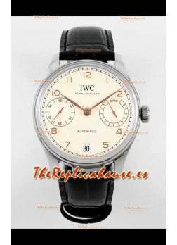 IWC Super Clone Portugieser Reloj Réplica Suizo Espejo 1:1 Dial Blanco Reloj Caja Acero