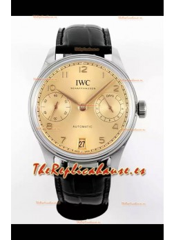 IWC Super Clone Portugieser Reloj Réplica Suizo Espejo 1:1 Dial Champange Reloj Caja Acero
