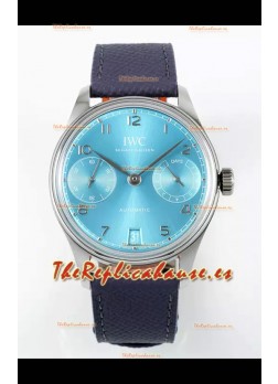 IWC Super Clone Portugieser Reloj Réplica Suizo Espejo 1:1 Dial Turquesa Reloj Caja Acero