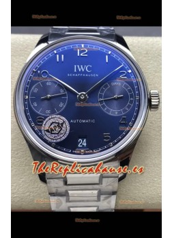 IWC Super Clone Portugieser Reloj Réplica Suizo Espejo 1:1 Dial Azul Reloj Caja Acero