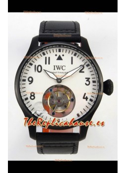 IWC Super Clone Portugese Hand-Wound Genuine Tourbillon Dial Blanco Caja PVD