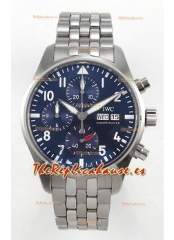 IWC Super Clone Pilot Cronógrafo Edition Dial Azul Reloj Réplica Suizo