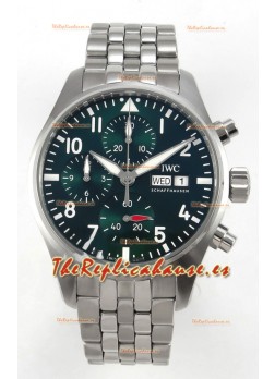 IWC Super Clone Pilot Cronógrafo Edition Dial Verde Reloj Réplica Suizo