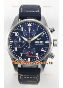 IWC Super Clone Pilot Cronógrafo Edition Dial Azul Leather Reloj Réplica Suizo