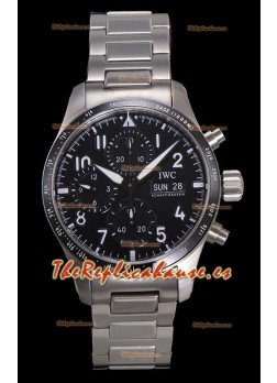 IWC Pilot's IW388305 Super Clone Cronógrafo 41 Mercedes-AMG Reloj Acero