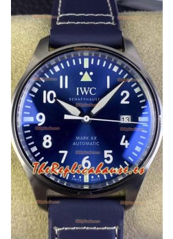 IWC Pilot MARK XX Series IW328203 Reloj Réplica Suizo a Espejo 1:1 en Dial Azul y Correa de Piel