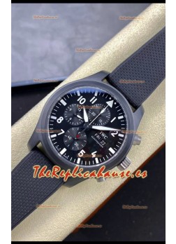 IWC Pilot's Chronograph Top Gun Cerámica IW389101 Reloj Réplica a Espejo 1:1 Dial Negro