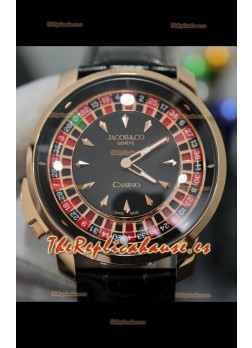 Jacob and Co Roulette Edition Reloj Réplica Caja en Oro Rosado
