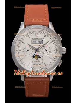 Jaeger LeCoultre Master Control Cronógrafo Calendar Caja Acero Dial Blanco Watch 