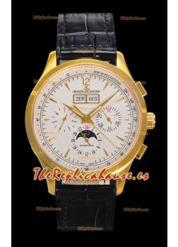 Jaeger LeCoultre Master Control Cronógrafo Calendar Oro Amarillo Reloj Réplica Suizo