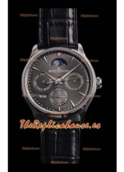 Jaeger LeCoultre Master Ultra Fino Perpetual Reloj Réplica Suizo en Dial Gris 
