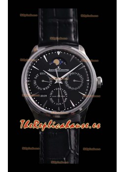 Jaeger LeCoultre Master Ultra Fino Perpetual Reloj Réplica Suizo en Dial Negro 