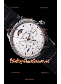 Jaeger LeCoultre Master Ultra Fino Perpetual Reloj Réplica Suizo en Dial Blanco 