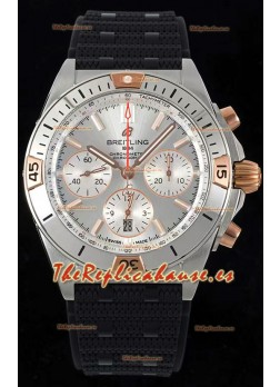 Breitling Chronomat B01 42 Edición Suiza Caja Acero 904L Dial Plateado Reloj Réplica a Espejo 1:1
