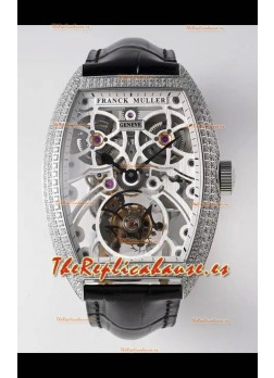 Franck Muller Edición Fast Tourbillon Reloj Réplica Suizo a Espejo 1:1 Caja en Diamantes