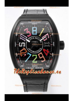 Franck Muller Vanguard Crazy Color Hours Caja en Revestimiento DLC Reloj Réplica Suizo