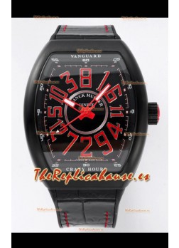 Franck Muller Vanguard Crazy Color Hours Caja en Revestimiento DLC Dial Negro Reloj Réplica Suizo