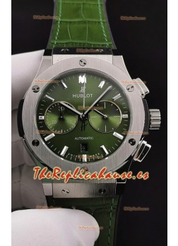 Hublot Classic Fusion Chronograph Caja de Acero Inoxidable Dial Verde Reloj Réplica a Espejo 1:1