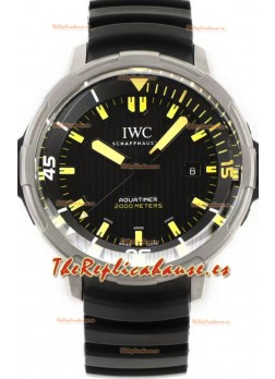 IWC Aquatimer IW358001 Titanium Reloj Réplica Suizo a Espejo 1: 1 Dial Negro Correa de Goma