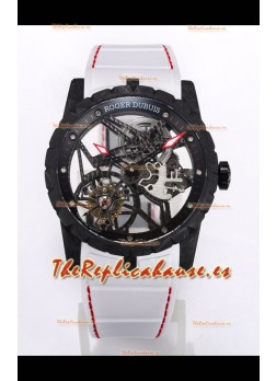 Roger Dubuis Excalibur Spider Flying Tourbillon Skeleton Caja Carbono 42MM  Reloj Réplica Suizo a Espejo 1:1