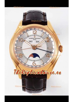 Vacheron Constantin Edición Fiftysix Reloj Oro Rosado Acero 904L Réplica a Espejo 1:1 Dial Acero