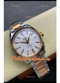 Omega Aqua Terra 150M Dial Blanco 904L Caja Oro Rosado Dos Tonos Réplica Espejo 1:1 41MM 