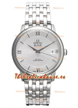 Omega De Ville Co-Axial Chronometer 36.8MM Reloj Réplica Suizo en Dial Plateado 