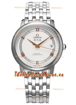 Omega De Ville Co-Axial Chronometer 36.8MM Reloj Réplica Suizo en Dial Blanco