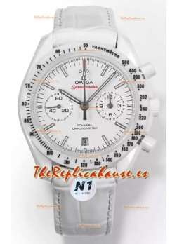 Omega Speedmaster Super Clone Blanco Side of the Moon Reloj Caja Cerámica 