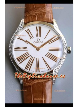 Omega De Ville Tresor Edition Cuarzo Suizo Watch 36MM Caja Acero Dial Blanco