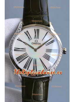 Omega De Ville Tresor Edition Cuarzo Suizo Watch 36MM Caja Acero Dial Blanco