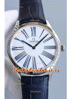 Omega De Ville Tresor Edition Cuarzo Suizo Watch 36MM Caja Acero Dial Blanco