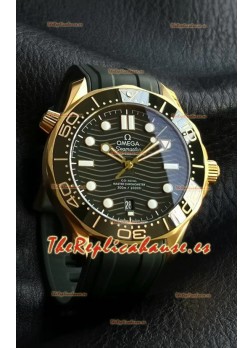 Omega Seamaster Super Clone 300M Master Chronometer Dial Oro Rosado Reloj Verde
