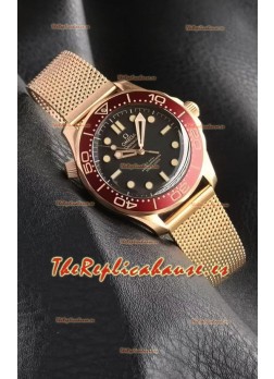 Omega Seamaster Super Clone 300M Reloj Edición Diver Dial Negro Oro Rosado
