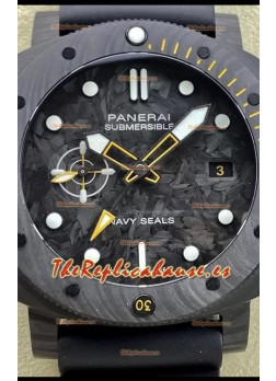 Panerai Submersible PAM01324 Edición Carbotech GMT Navy Seals Reloj Réplica Espejo 1:1 44MM