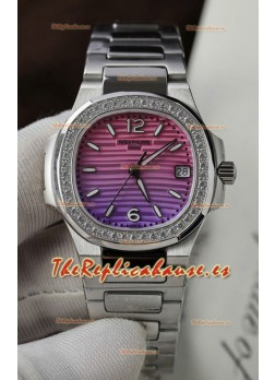 Patek Philippe 7010R Reloj Réplica Cuarto Suizo Gradient Purple y Dial Rosado
