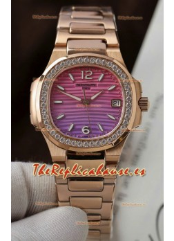 Patek Philippe 7010G Reloj Réplica Cuarto Suizo Gradient Purple y Dial Rosado