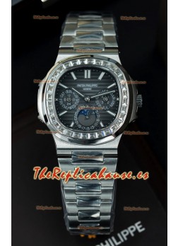 Patek Philippe Nautilus 5740 Perpetual Calendar Reloj Réplica Suizo Dial Acero Inoxidable Gris