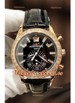 Patek Philippe Super Clone Complications 5961 Reloj Oro Rosado con Moissanitas