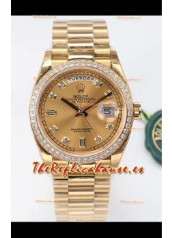 Rolex Day Date Presidential Reloj Oro Amarillo 18K 36MM - Dial Dorado Calidad a Espejo 1:1