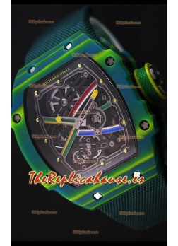 Richard Mille 67-02 Wayde Van Niekerk Reloj Réplica Suizo de Carbón Forjado