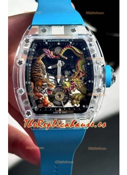 Richard Mille RM51-01 Zafiros Crouching Tiger Hidden Dragon Movimiento Tourbillon Réplica Espejo 1:1