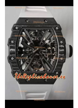 Richard Mille RM12-01 Caja Fibra de Carbono Genuino Movimiento Tourbillon Reloj Réplica Espejo 1:1