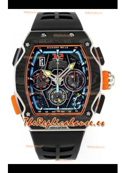 Richard Mille Super Clone RM65-01 Caja de Carbono Reloj Réplica en Correa Negra