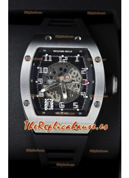 Richard Mille RM010 Reloj Acero Inoxidable Réplica en Correa Negra